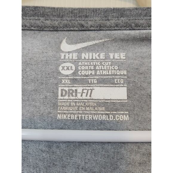 Nike Top XXL Gray Dri-Fit Pullover Running Gym Swoosh Stretch Athletic Cut - Picture 4 of 5